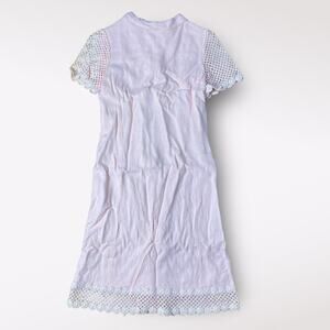 Henry-Lee Vintage‎ 1940s Pale Pink Crochet lace sleeves and hem Dress Size S